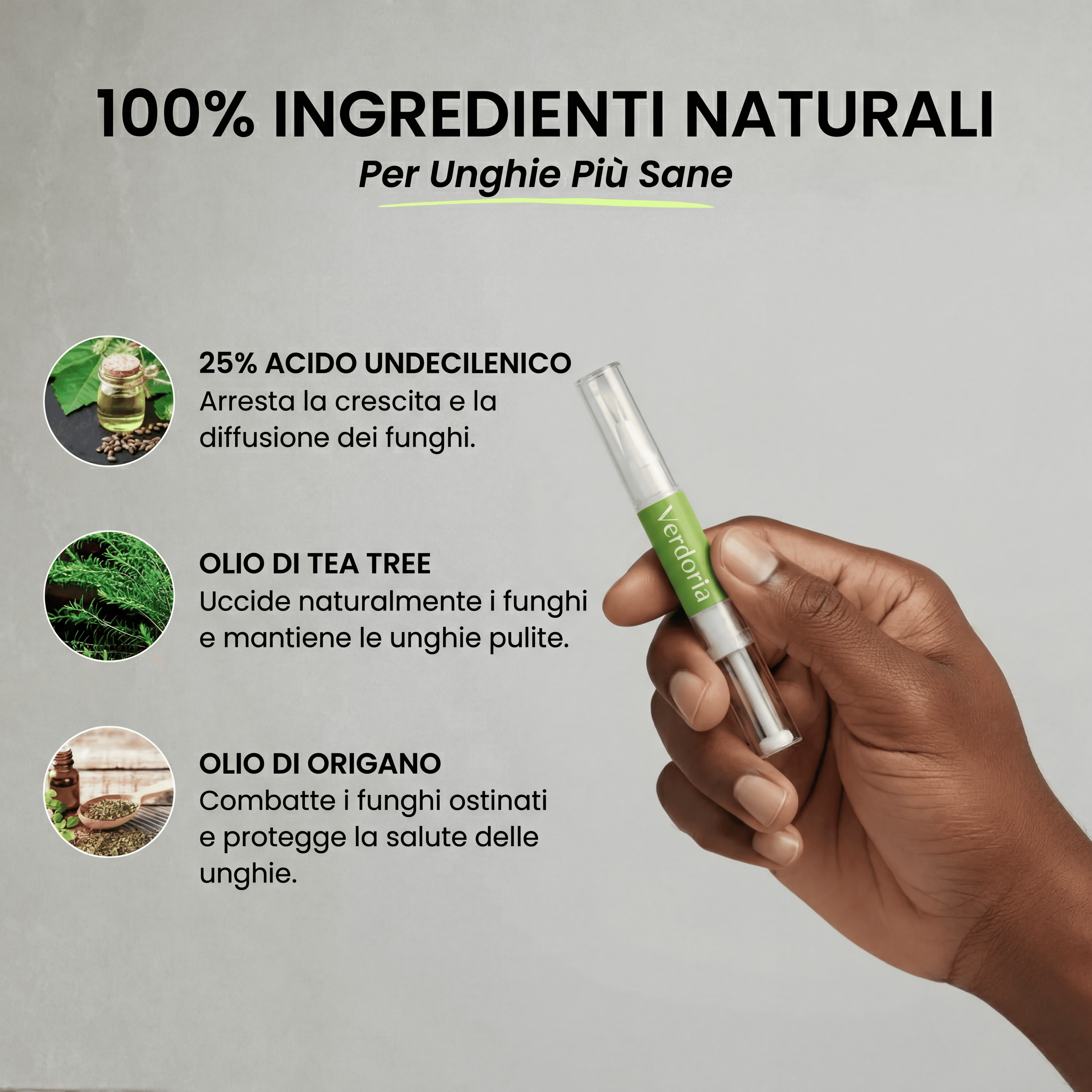 Penna per la Cura delle Unghie Verdoria - Acido Undecilenico al 25% - VERDORIA