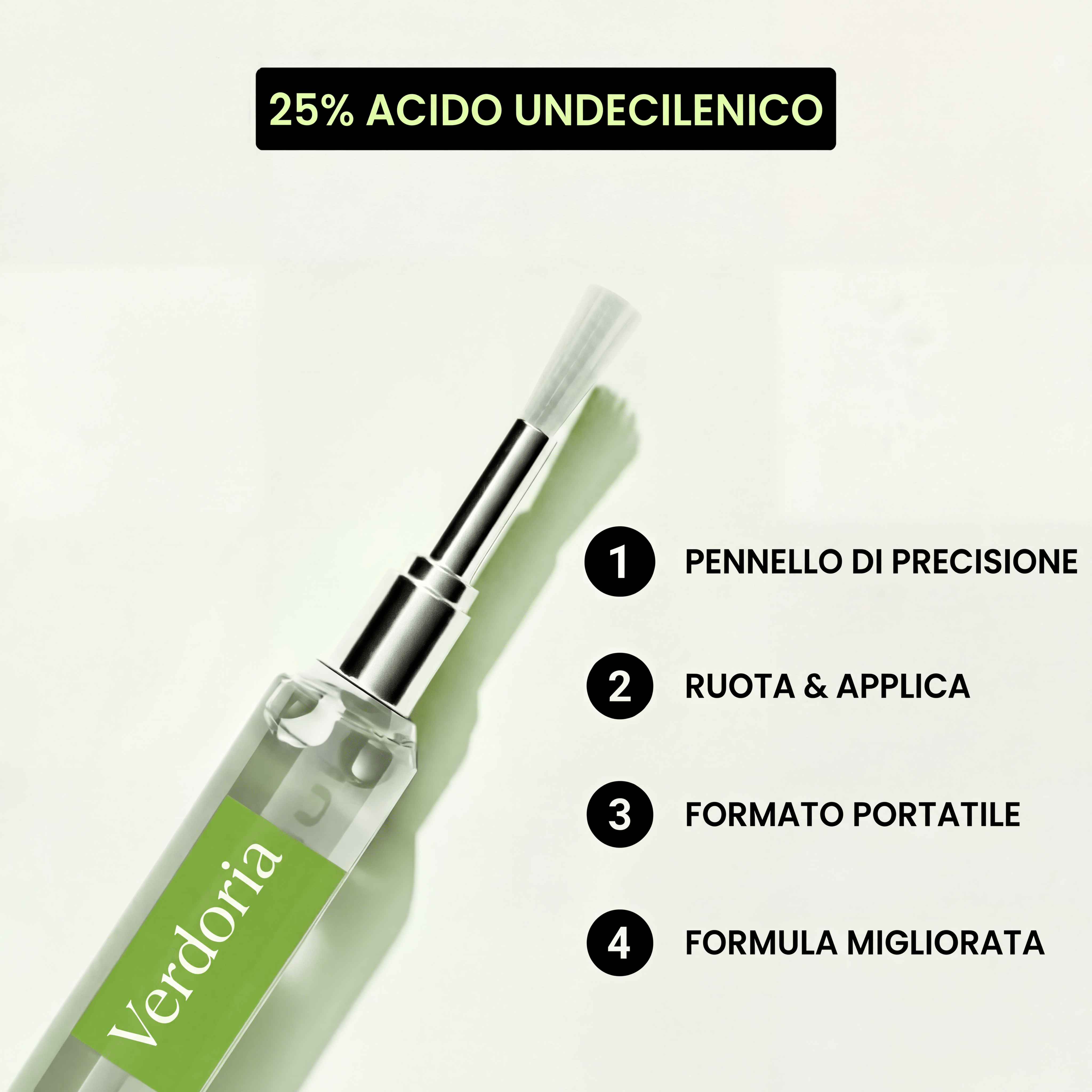 Penna per la Cura delle Unghie Verdoria - Acido Undecilenico al 25% - VERDORIA